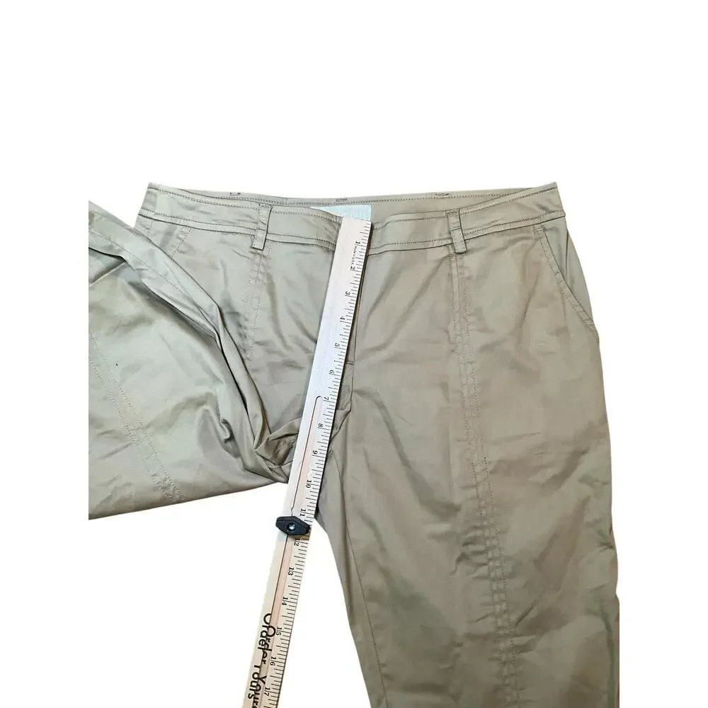 Michael Kors Pants Womens 8 British Khaki Stretch Comfort Mid Rise Straight Leg‎